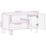 Mueble de TV Micra 2 compartimentos + armario negro 46x80x33 cm medidas