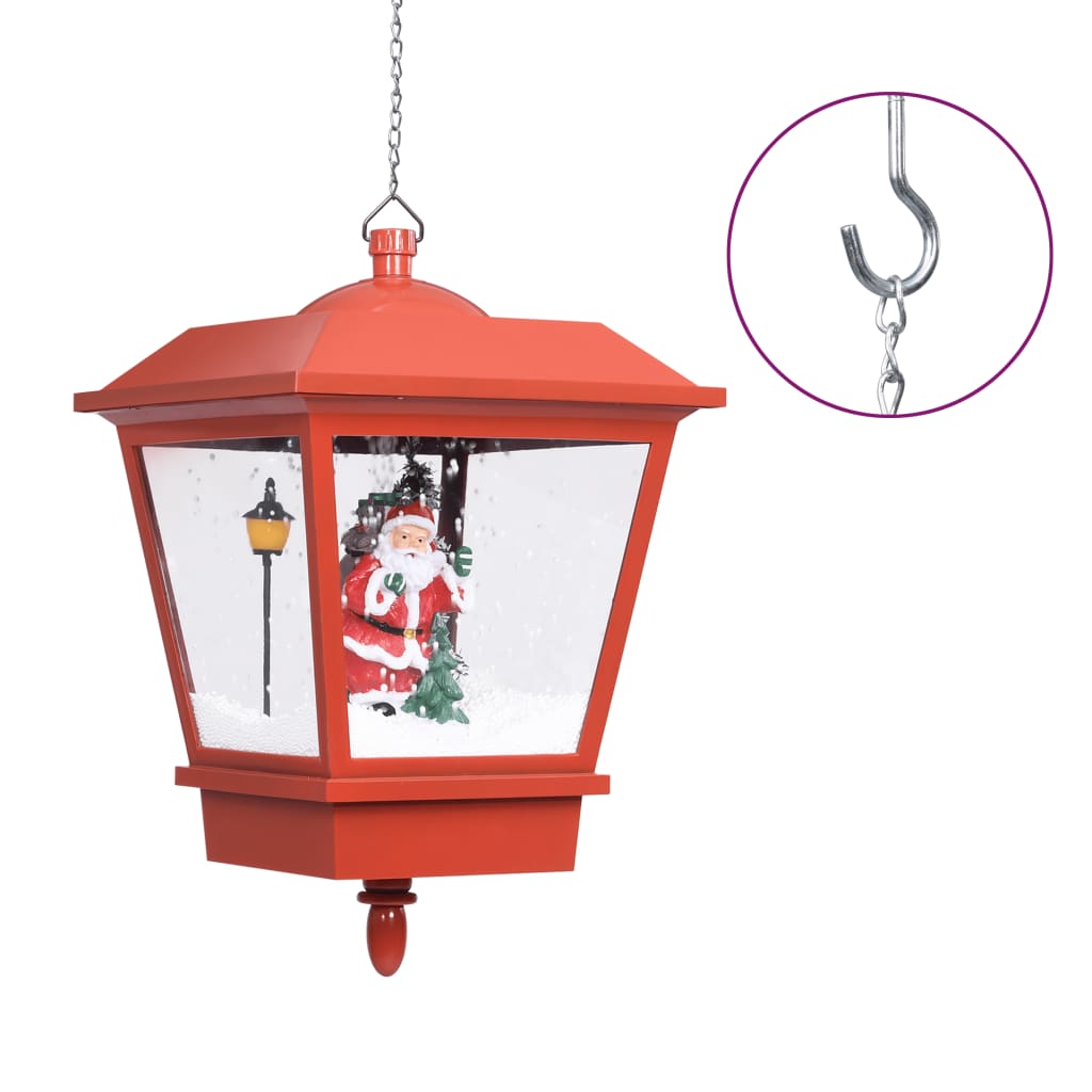 Lámpara colgante con Papá Noel bomba de nieve y luz LED rojo