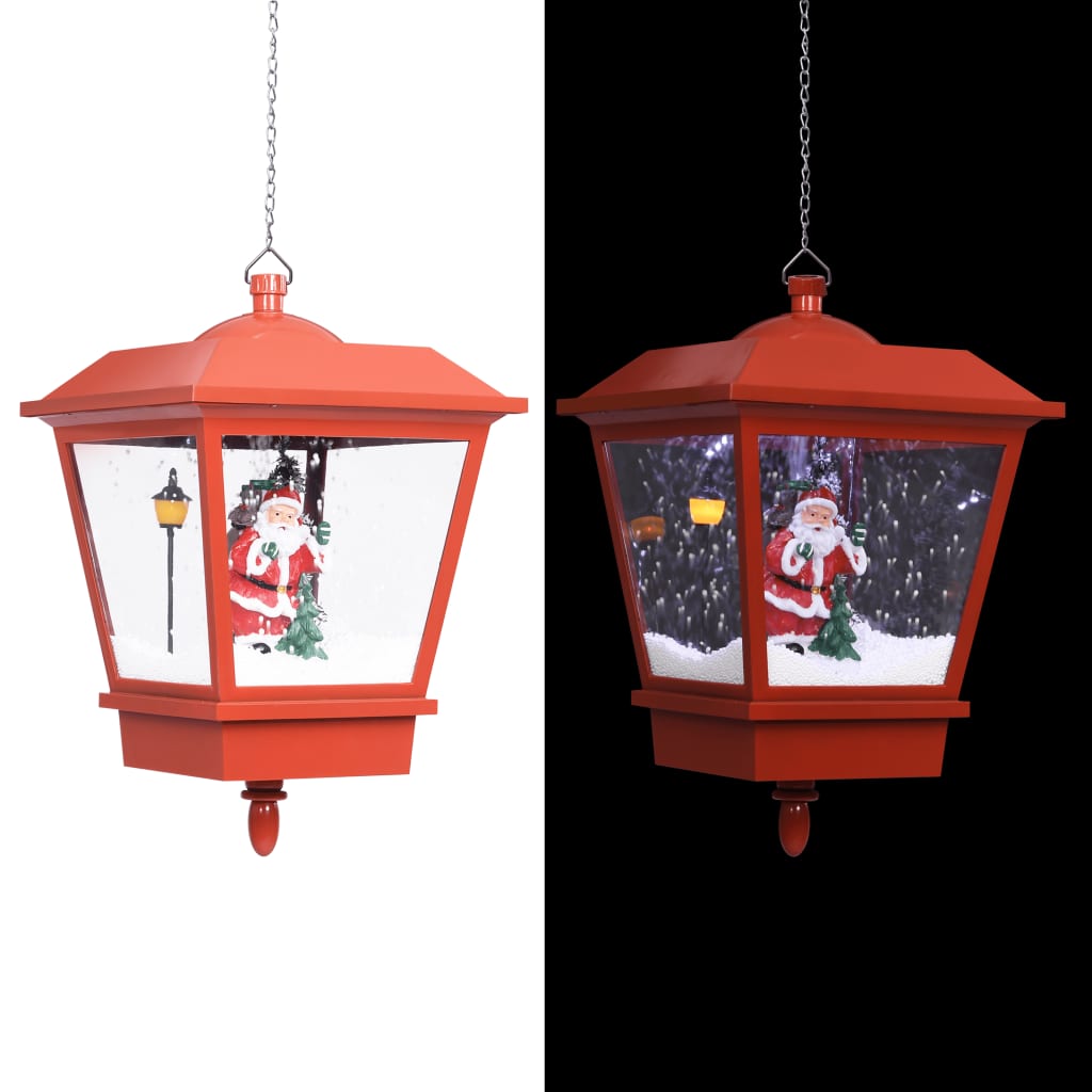 Lámpara colgante con Papá Noel bomba de nieve y luz LED rojo