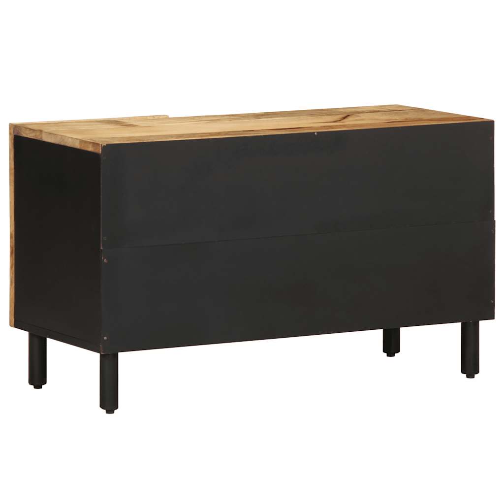 Mueble de TV Galum 2 compartimentos + 1 puerta negro/natural 46x80x33,5 cm psoterior