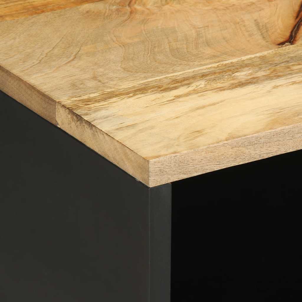 Mueble de TV Galum 2 compartimentos + 1 puerta negro/natural 46x80x33,5 cm detalle