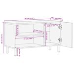 Mueble de TV Galum 2 compartimentos + 1 puerta negro/natural 46x80x33,5 cm