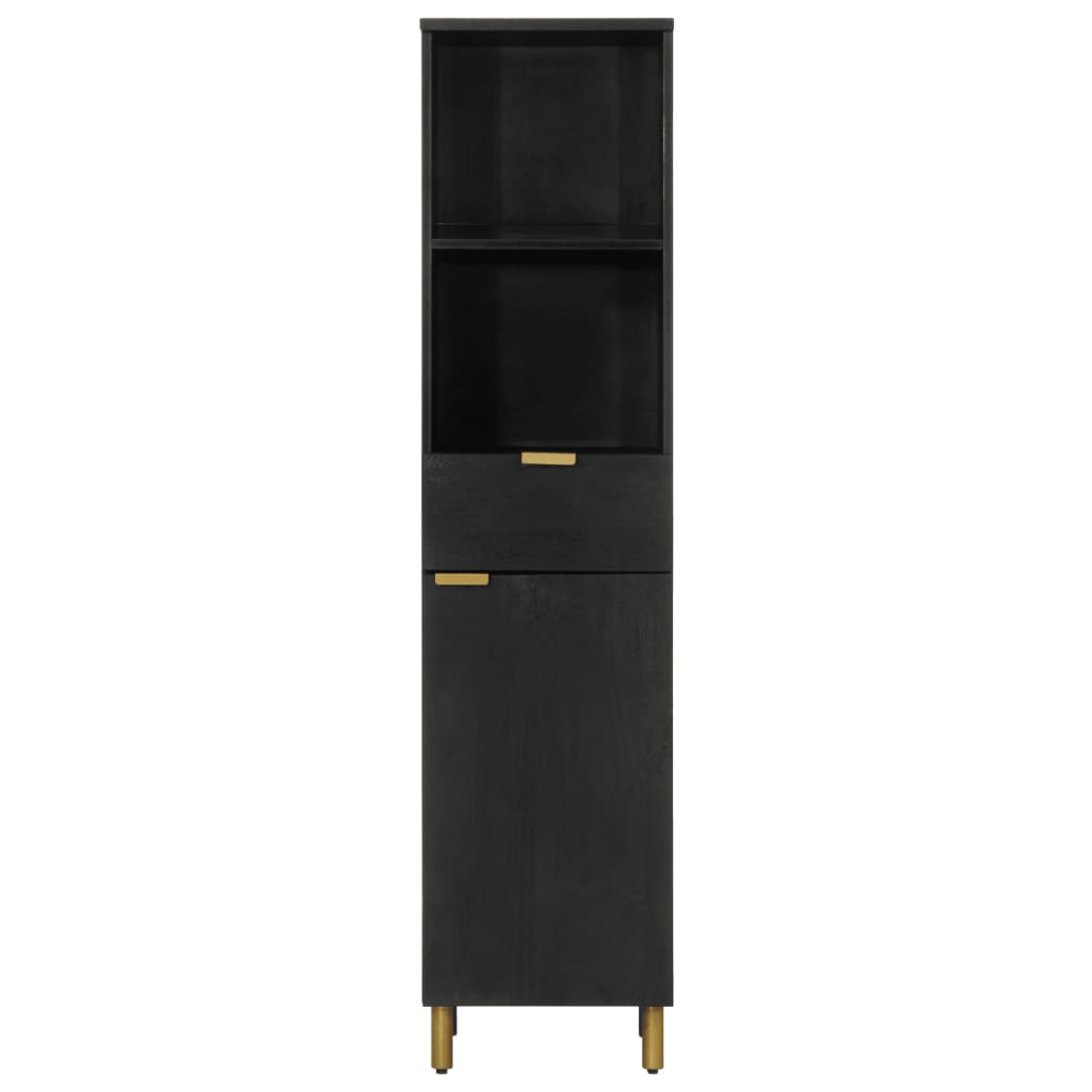 Mueble auxiliar Tulipán 2 compartimentos + 1 cajón + 1 armario negro 160x38x33 cm frontal