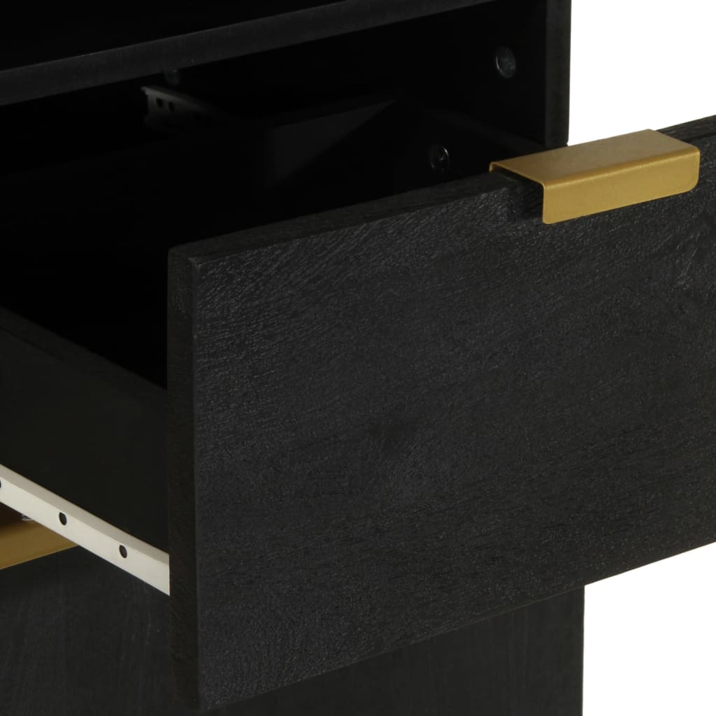 Mueble auxiliar Tulipán 2 compartimentos + 1 cajón + 1 armario negro 160x38x33 cm