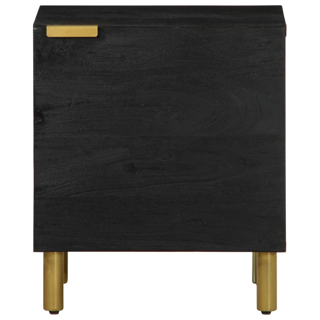 Mesita de noche Thor con armario negro 46x40x33 cm frontal
