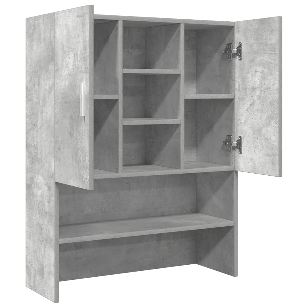 Armario auxiliar Dora 4 estantes + 2 puertas gris oscuro 90x70,5x25,5 cm interior