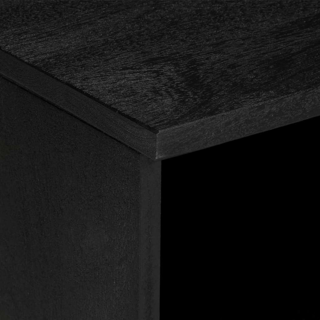 Mueble de TV Grillo 3 compartimentos + cajón negro 46x80x33 cm detalle