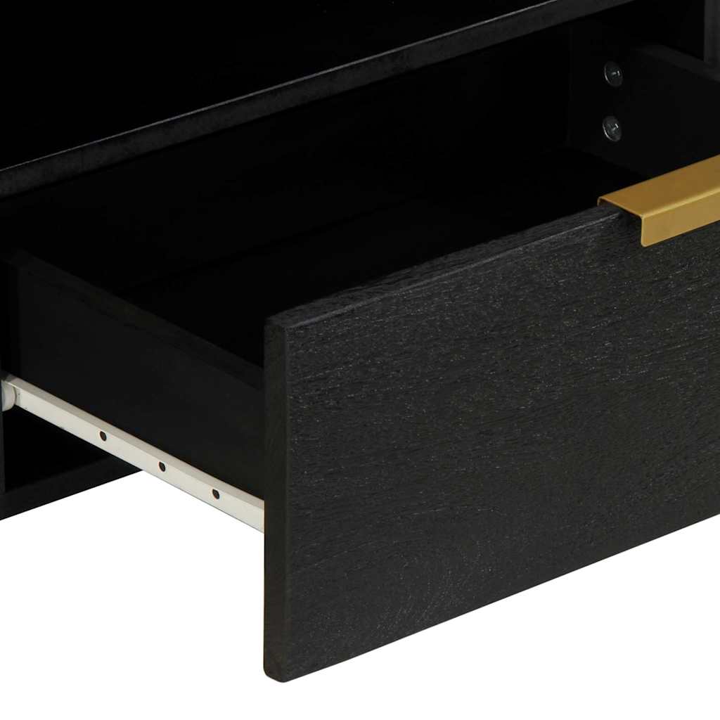 Mueble de TV Grillo 3 compartimentos + cajón negro 46x80x33 cm