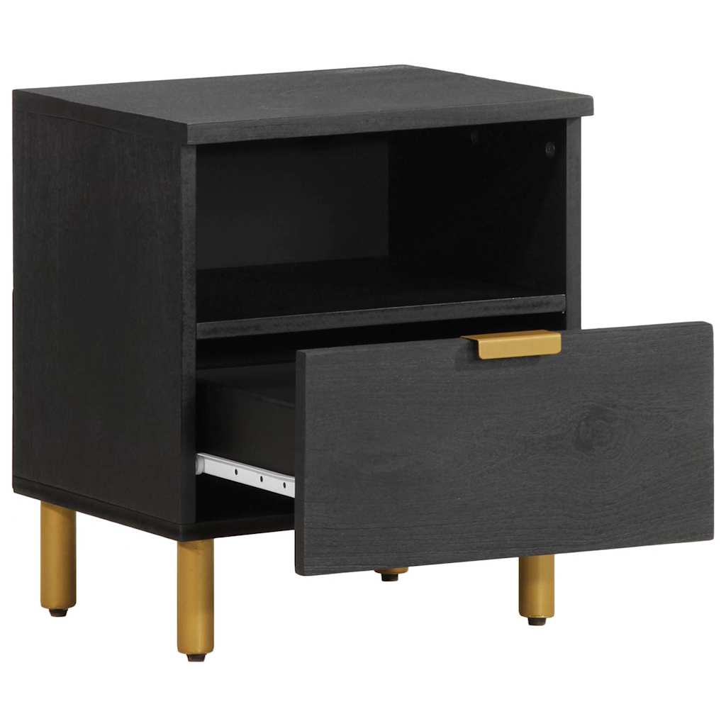 Pack de 2 mesitas de noche Tristán con cajón + compartimento negro 46x40x33 cm cajon