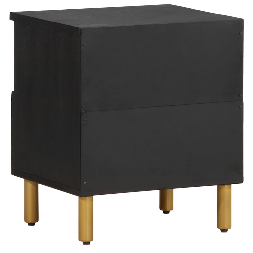 Pack de 2 mesitas de noche Tristán con cajón + compartimento negro 46x40x33 cm psoterior