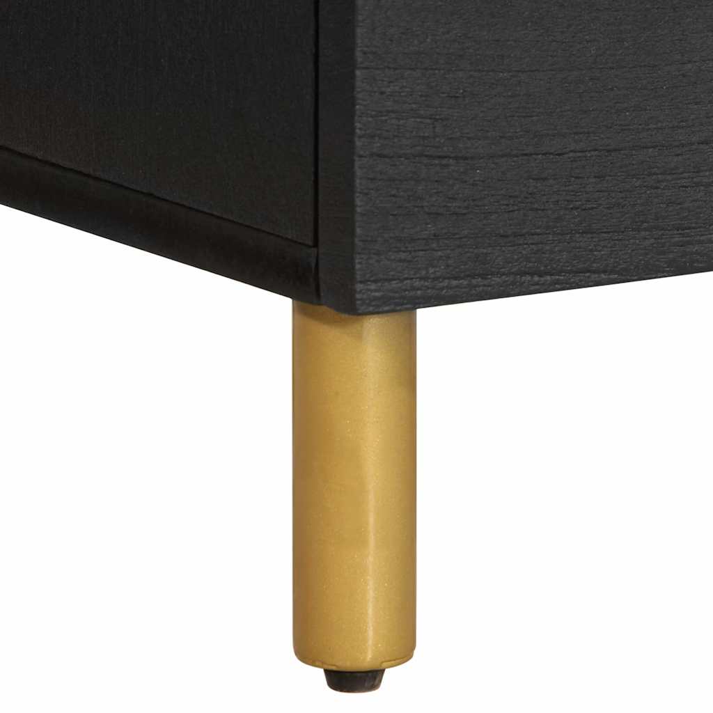 Pack de 2 mesitas de noche Tristán con cajón + compartimento negro 46x40x33 cm patas