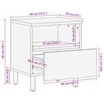 Pack de 2 mesitas de noche Tristán con cajón + compartimento negro 46x40x33 cm medidas