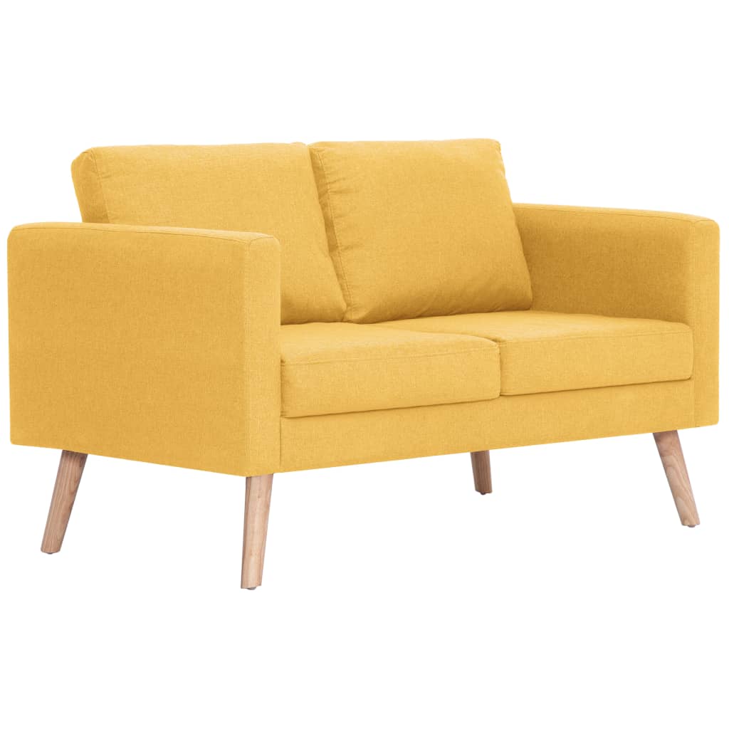 Sofá Heidi 2 plazas con patas elevadas amarillo 73x116x70 cm fondo blanco