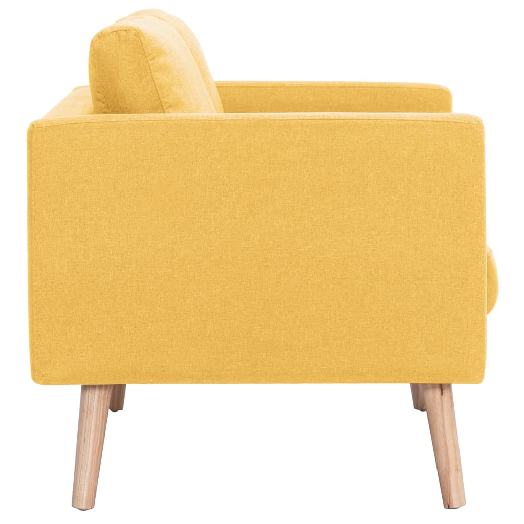 Sofá Heidi 2 plazas con patas elevadas amarillo 73x116x70 cm lateral
