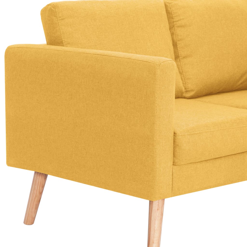 Sofá Heidi 2 plazas con patas elevadas amarillo 73x116x70 cm detalle