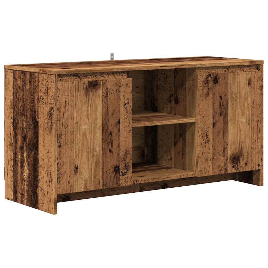 Mueble de TV Ritmo 2 armarios + 2 compartimentos roble oscuro 52,5x102x37,5 cm fondo blanco
