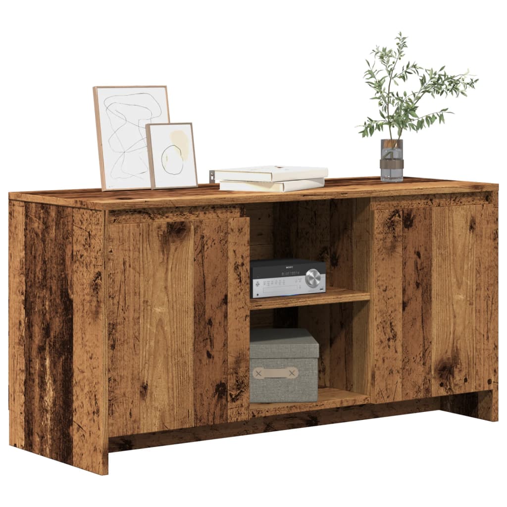 Mueble de TV Ritmo 2 armarios + 2 compartimentos roble oscuro 52,5x102x37,5 cm animada