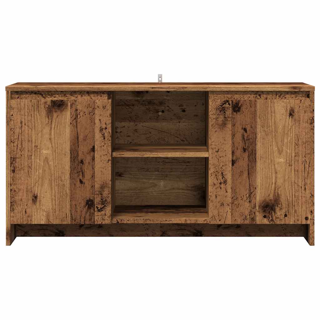 Mueble de TV Ritmo 2 armarios + 2 compartimentos roble oscuro 52,5x102x37,5 cm frontal