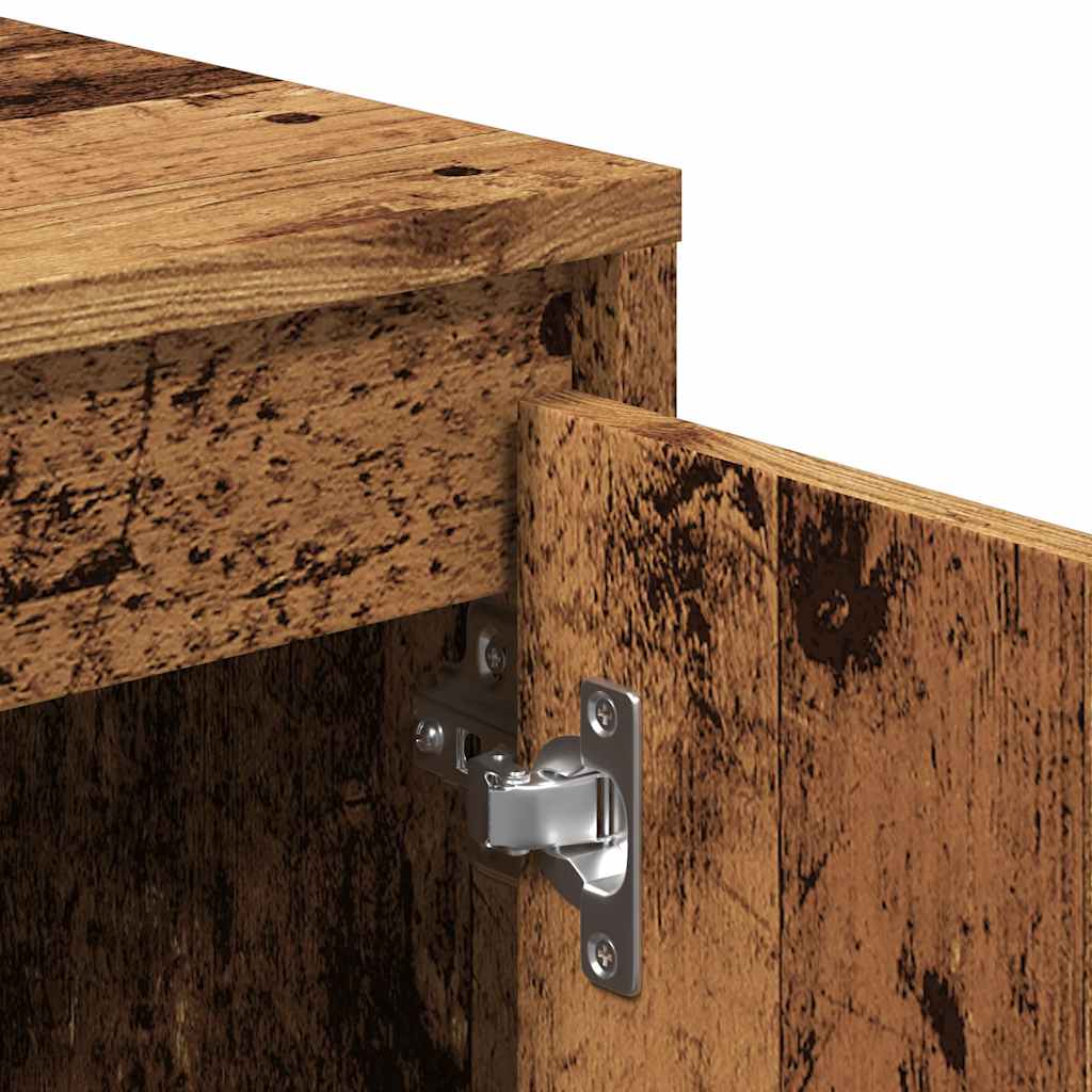 Mueble de TV Ritmo 2 armarios + 2 compartimentos roble oscuro 52,5x102x37,5 cm detalle
