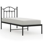 Estructura de cama doble Sebastián metal negro