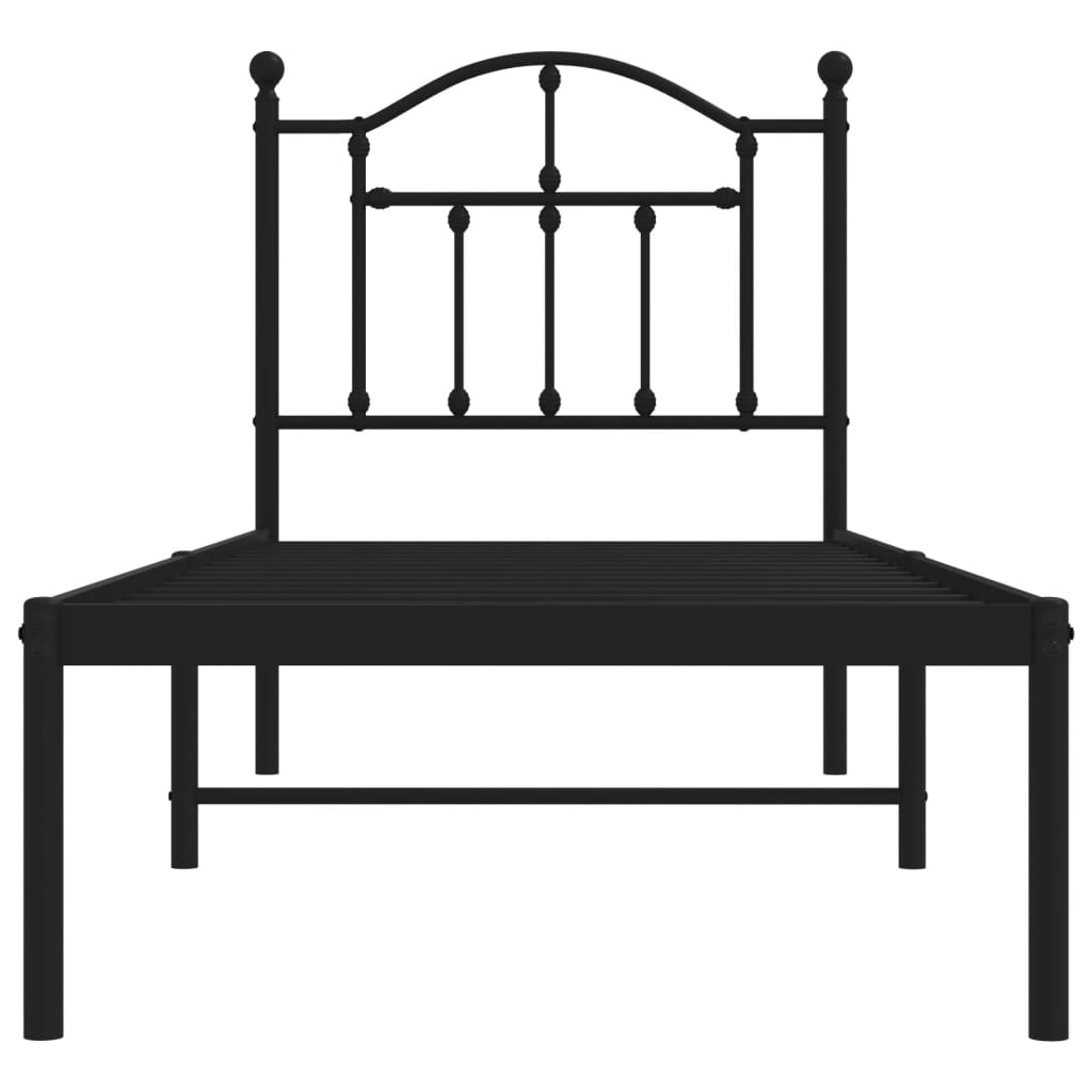 Estructura de cama doble Sebastián metal negro
