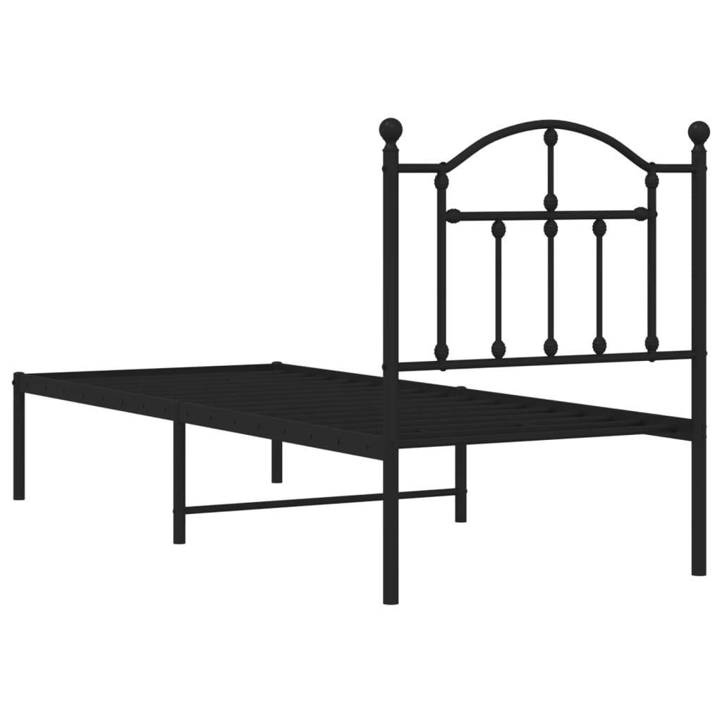 Estructura de cama doble Sebastián metal negro