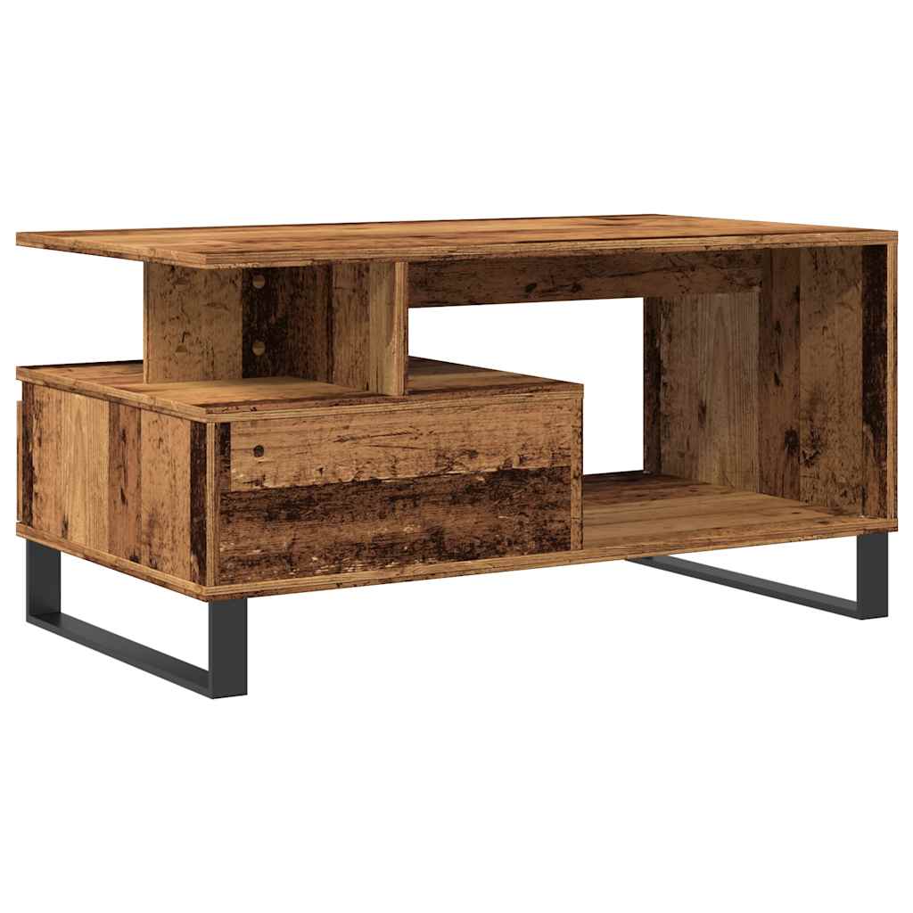 Mesa de centro Cerezo compartimento + 1 cajón madera 45x90x49 cm