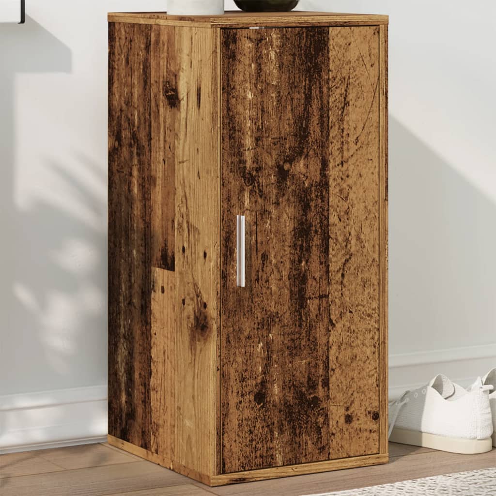 Zapatero Rustie con puerta + 5 compartimentos madera 70x32x35 cm animada