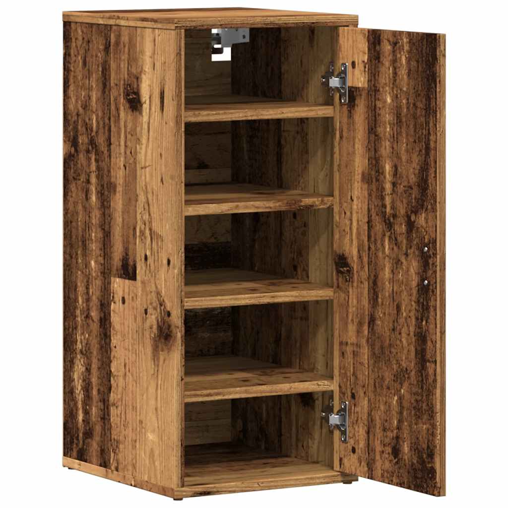 Zapatero Rustie con puerta + 5 compartimentos madera 70x32x35 cm interior