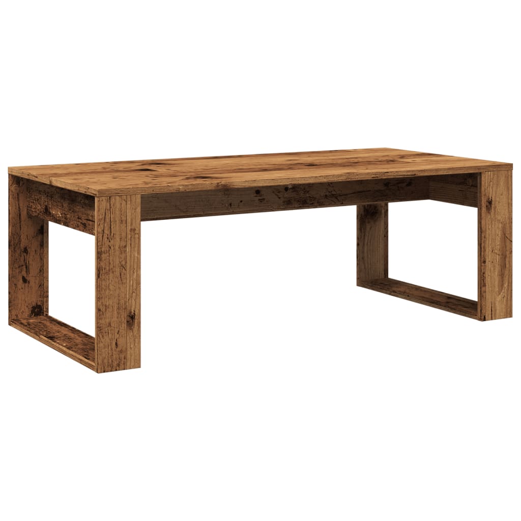 Mesa de centro Alce diseño fijo madera 35x102x50 cm fondo blanco