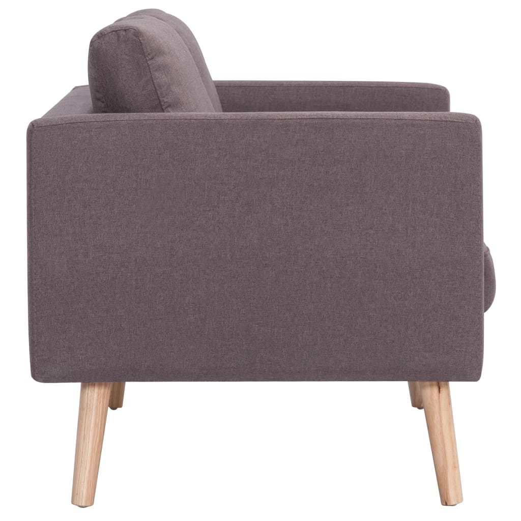 Sofá Heidi 3 plazas con patas elevadas gris taupé 73x168x70 cm perfil