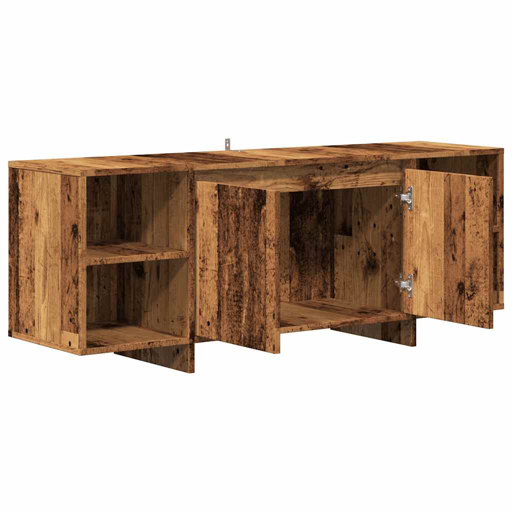 Mueble de TV Roma 4 compartimentos + 1 armario roble oscuro 50x130x35 cm