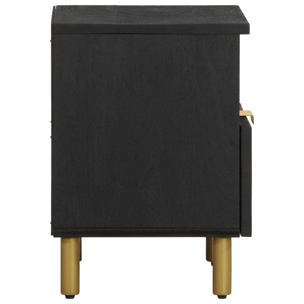 Mesita de noche Cobre 1 cajón + compartimento negro 46x40x33 cm perfil