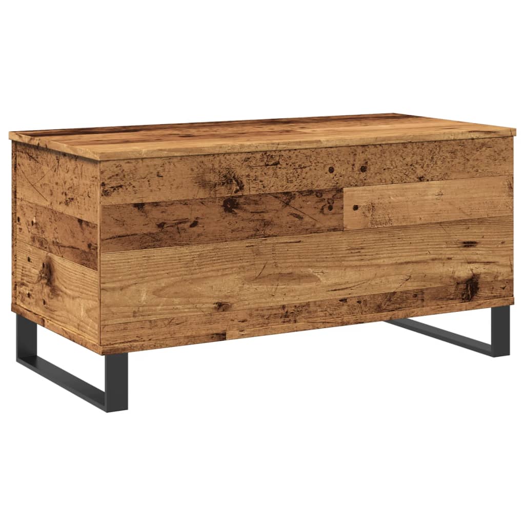 Mesa de centro elevable Centre con almacenamiento madera 45x90x44,5 cm fondo blanco