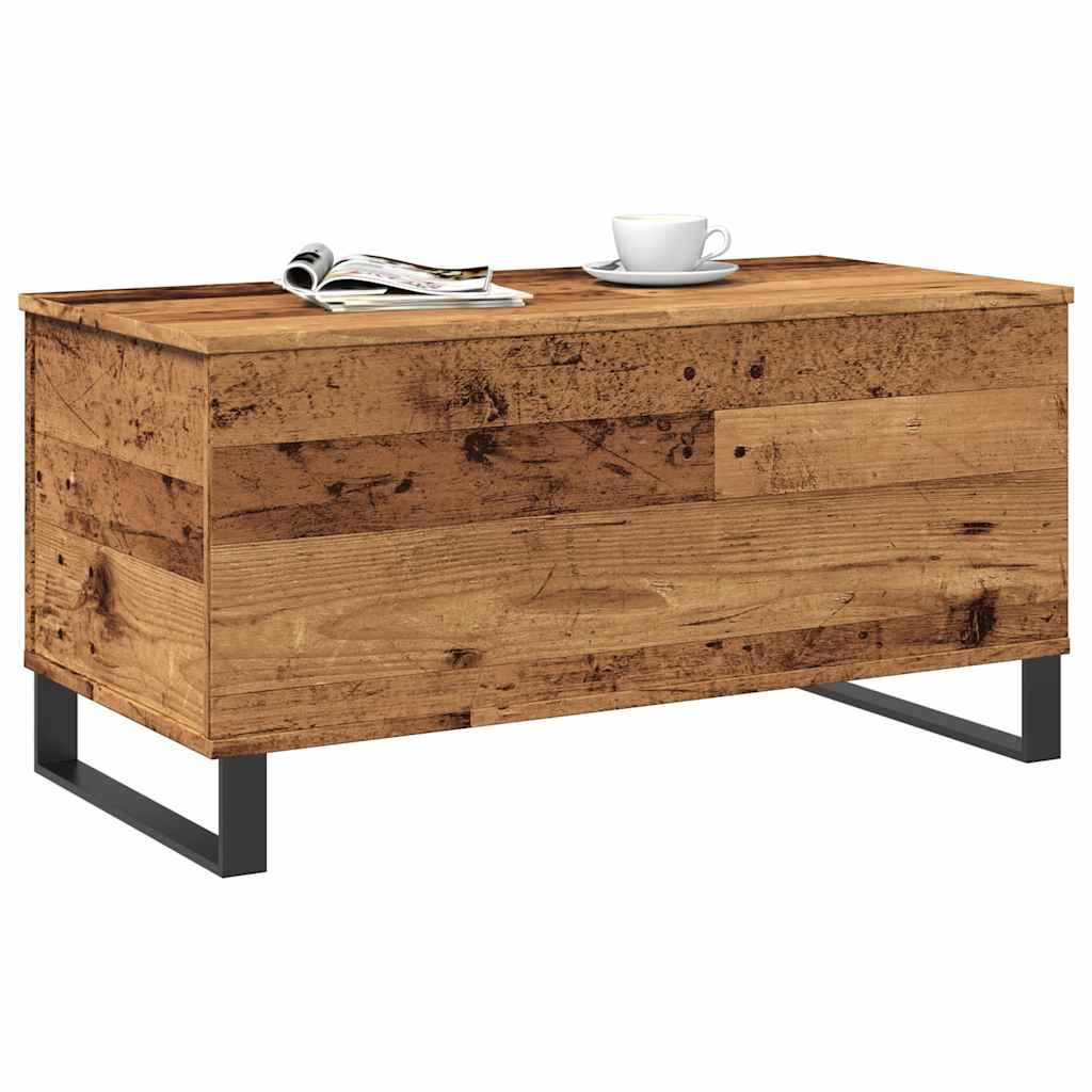Mesa de centro elevable Centre con almacenamiento madera 45x90x44,5 cm lateral