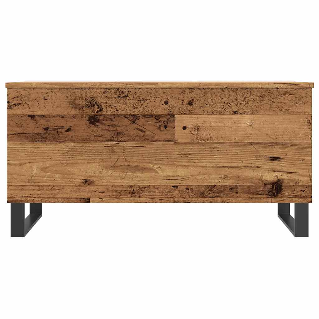 Mesa de centro elevable Centre con almacenamiento madera 45x90x44,5 cm frontal