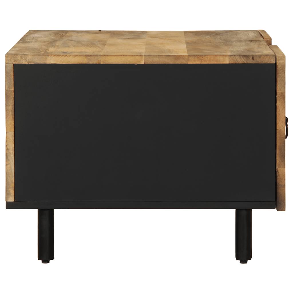 Mesa de centro Nootka 2 armarios + compartimento natural/negro 40x100x54 cm perfil
