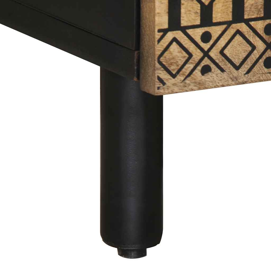 Mesa de centro Nootka 2 armarios + compartimento natural/negro 40x100x54 cm patas