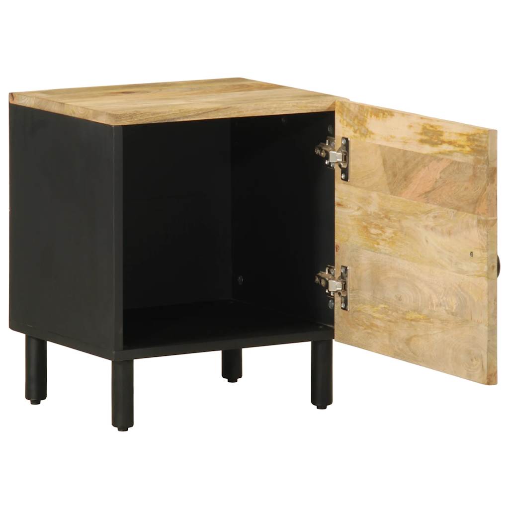 Mesita de nocche Egipto con puerta natural/negro 46x40x33,5 cm interior