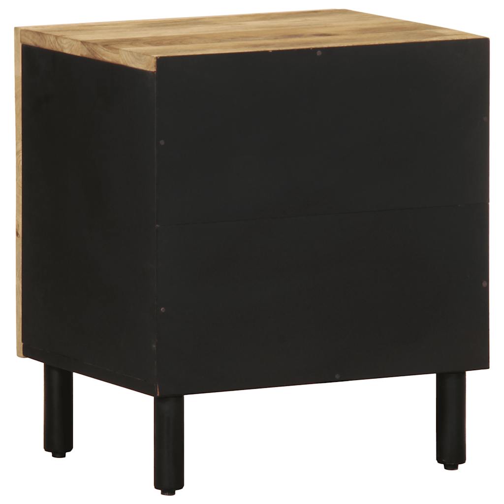 Mesita de nocche Egipto con puerta natural/negro 46x40x33,5 cm posterior