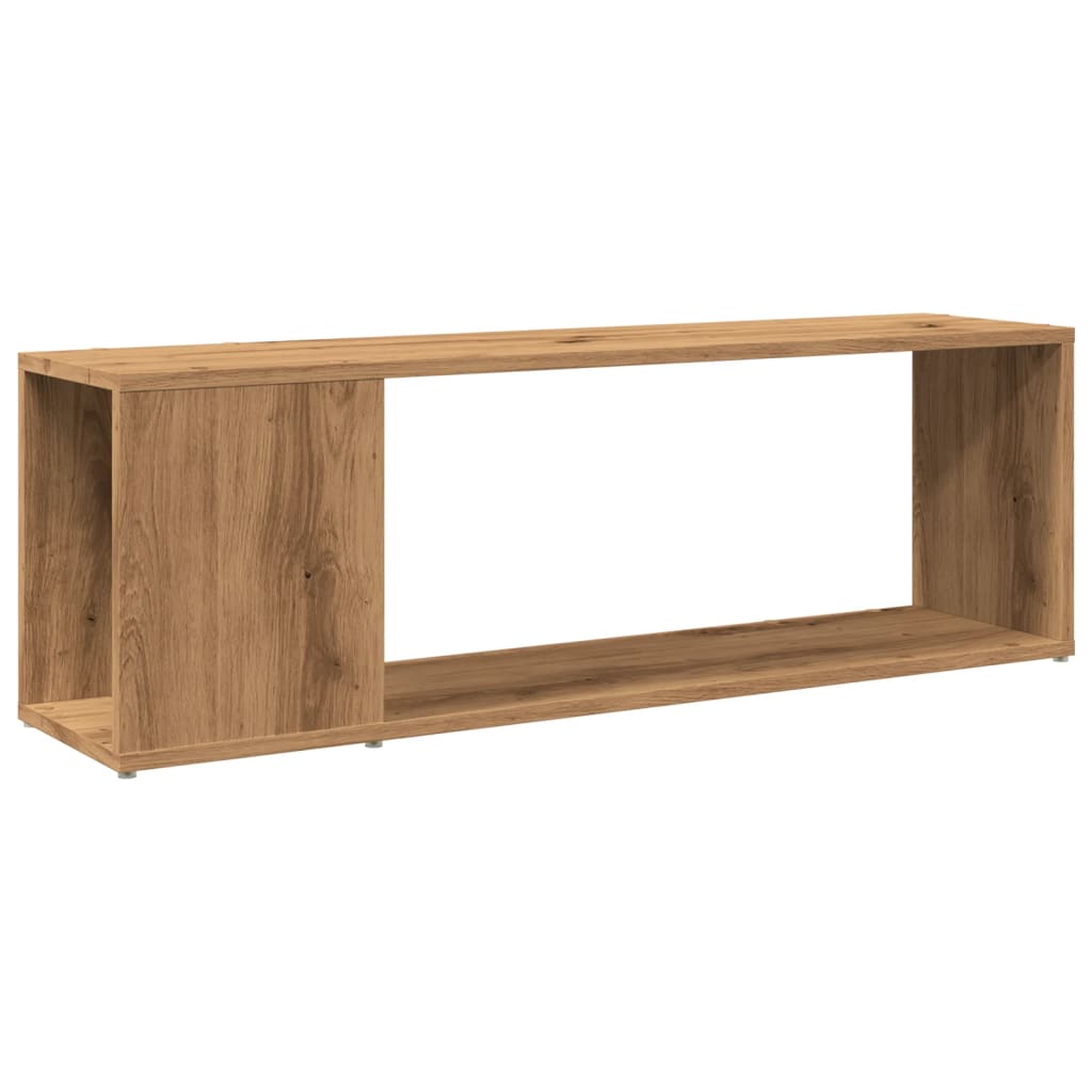 Mueble de TV Panoramic compartimento abierto roble 32x100x24 cm fondo blanco