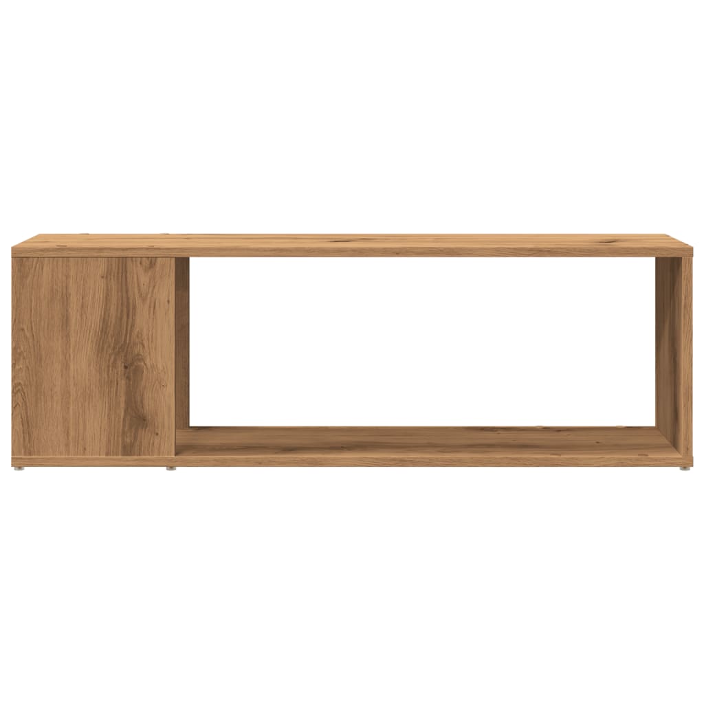 Mueble de TV Panoramic compartimento abierto roble 32x100x24 cm frontal