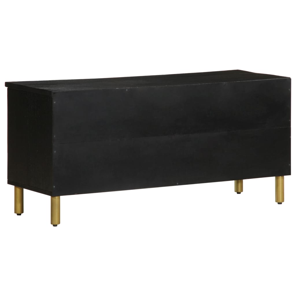 Mueble de TV Jiya 1 cajón + 4 compartimentos negro 46x100x33 cm