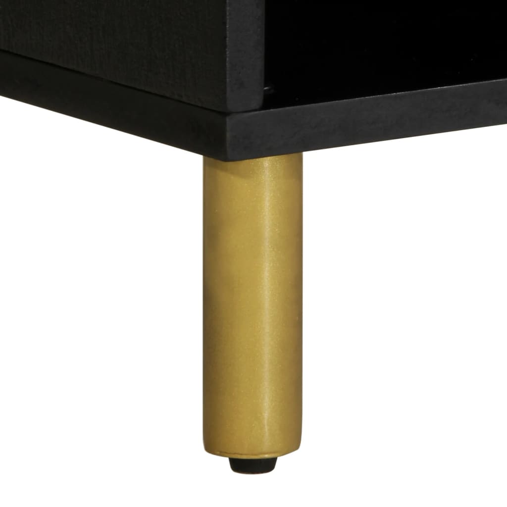 Mueble de TV Jiya 1 cajón + 4 compartimentos negro 46x100x33 cm patas