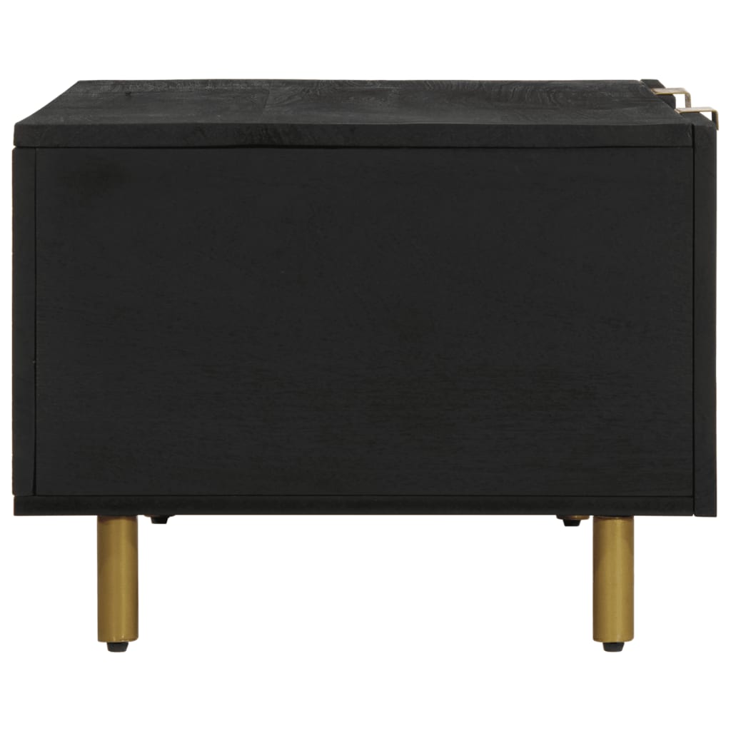 Mesa de centro Lope 2 armarios + compartimento negro 40x100x54 cm perfil
