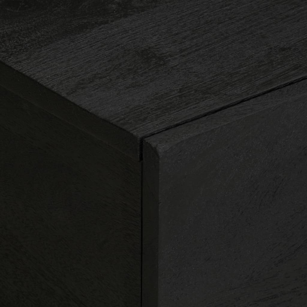 Mesa de centro Lope 2 armarios + compartimento negro 40x100x54 cm