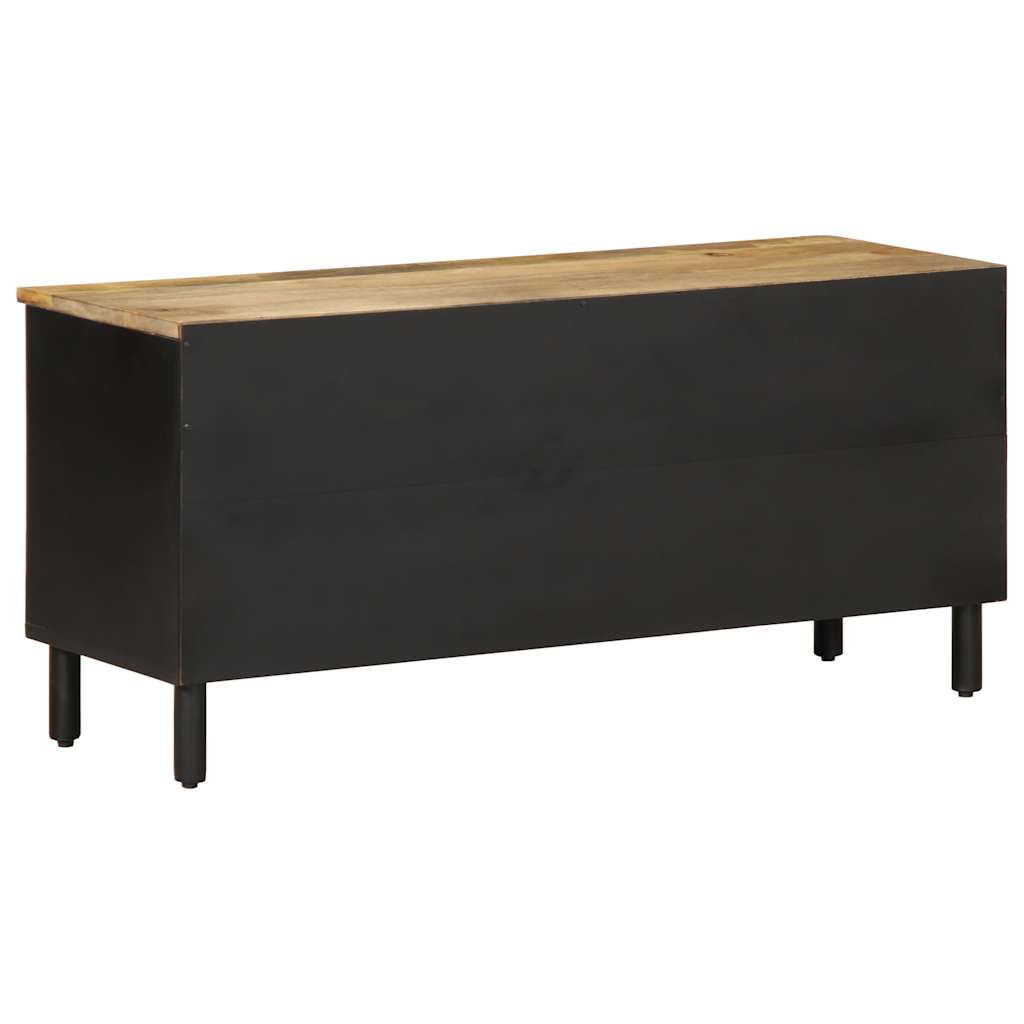 Mueble de TV Tepaneca 4 compartimentos + 1 cajón negro/natural 46x100x33,5 cm psoterior