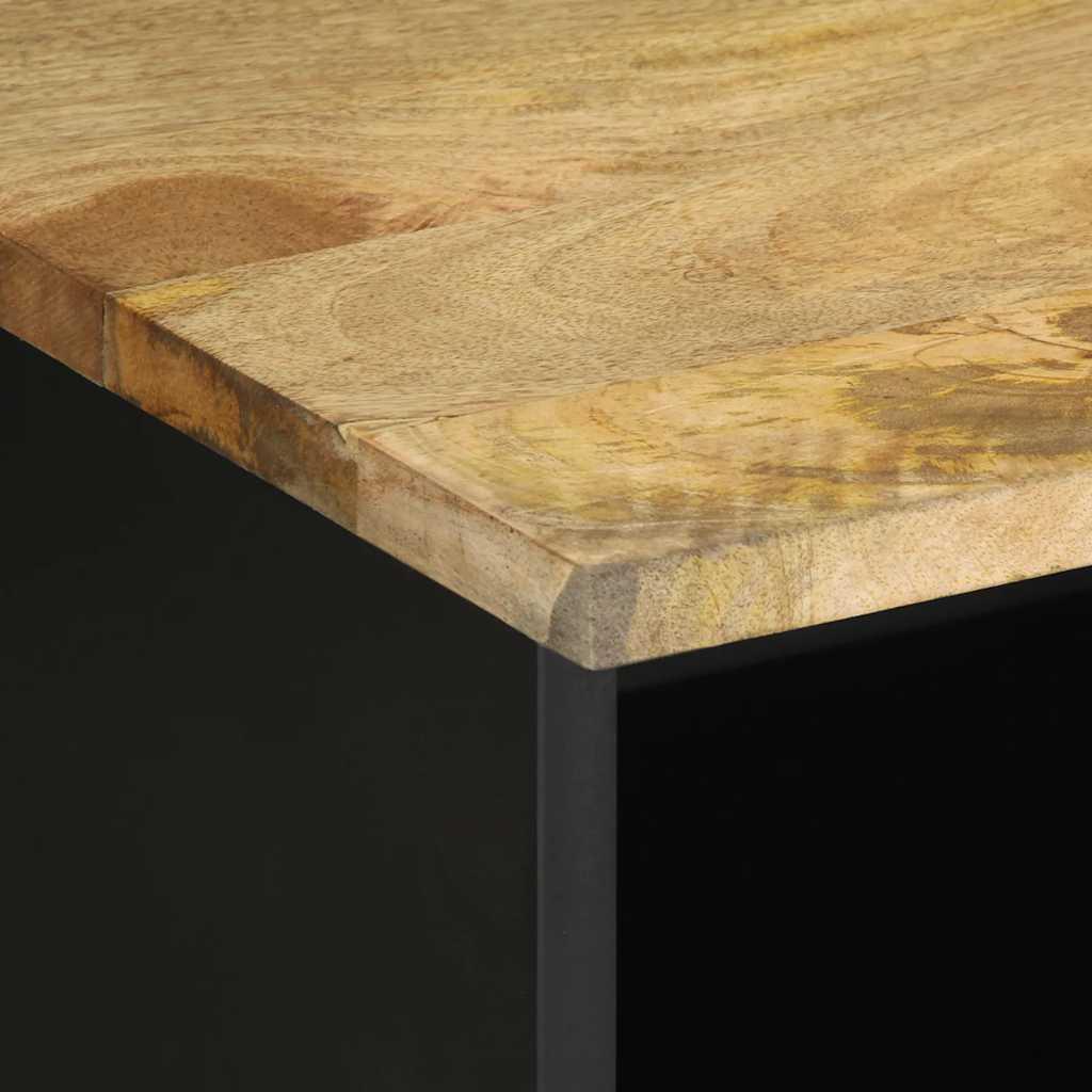 Mueble de TV Tepaneca 4 compartimentos + 1 cajón negro/natural 46x100x33,5 cm detalle