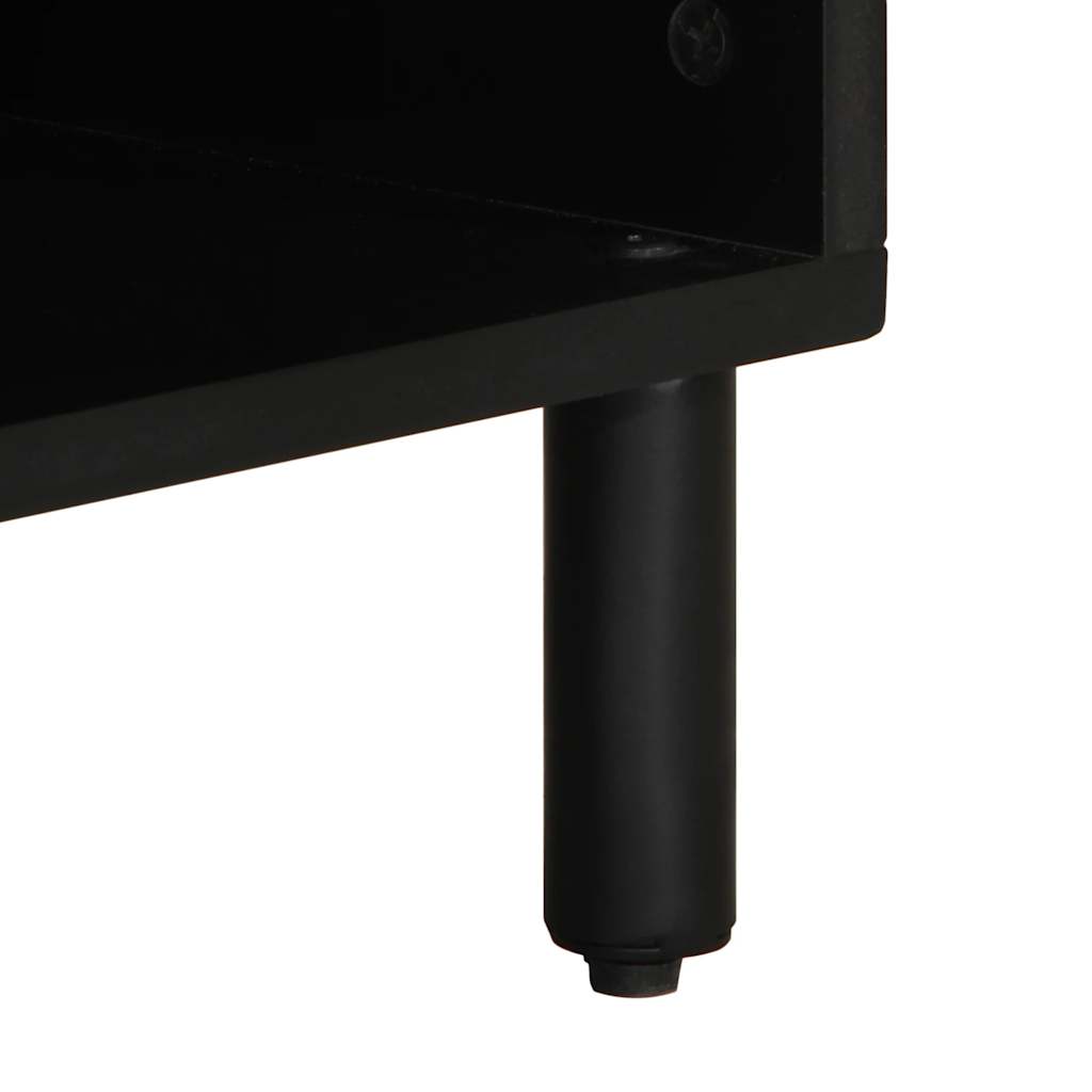 Mueble de TV Tepaneca 4 compartimentos + 1 cajón negro/natural 46x100x33,5 cm patas