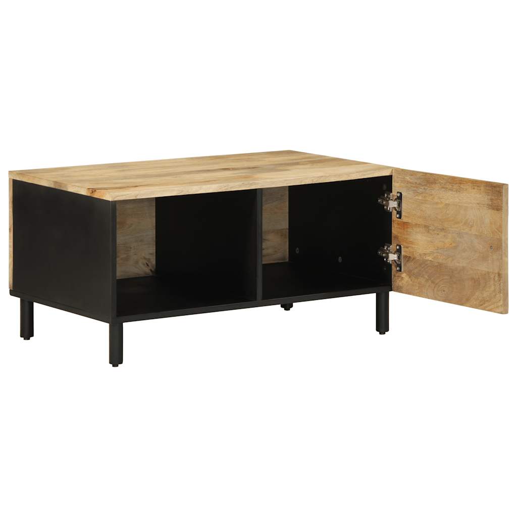 Mesa de centro Tecas 1 compartimento + armario negro/natural 40x80x50 cm